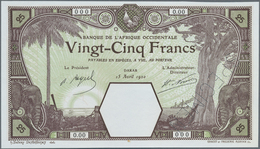 01559 French West Africa / Französisch Westafrika: 25 Francs 1920 DAKAR Specimen P. 7Bas, Highly Rare With - West-Afrikaanse Staten