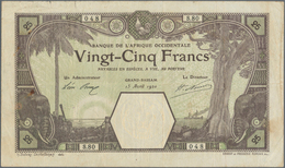 01563 French West Africa / Französisch Westafrika: 25 Francs 1923 GRAND-BASSAM P. 7Da, Used With Folds And - Estados De Africa Occidental