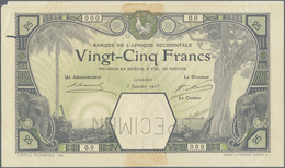 01566 French West Africa / Französisch Westafrika: Highly Rare And Possibly Unique Banknote 25 Francs 1903 - West-Afrikaanse Staten