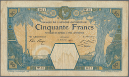 01567 French West Africa / Französisch Westafrika: 50 Francs 1920 CONAKRY P. 9Aa, Serial 001 Of Series W.3 - Westafrikanischer Staaten