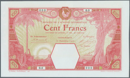 01582 French West Africa / Französisch Westafrika: Highly Rare Proof / Specimen Print Of 100 Francs ND(Spe - Westafrikanischer Staaten