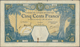 01590 French West Africa / Französisch Westafrika: Highly Rare 500 Francs 1924 CONAKRY P. 13Aa, Rare Note - Westafrikanischer Staaten