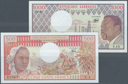 01598 Gabon / Gabun: Republique Gabonaise 500 Francs 1978 And 1000 Francs 1983, P.2b, 3d, Both In UNC Cond - Gabun