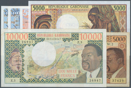 01599 Gabon / Gabun: Very Nice Set With 6 Banknotes Republique Gabonaise Comprising 5000 And 10.000 Francs - Gabun