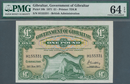 01605 Gibraltar: 1 Pound 1971 P. 18b In Condition: PMG Graded 64 Choice UNC EPQ. - Gibraltar