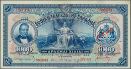 01627 Greece / Griechenland: 1000 Drachmai 1922 P. 69a, Very Crisp Original With Only A Light Center Bend, - Greece