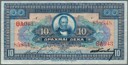 01628 Greece / Griechenland: 10 Drachmai 1924 P. 88, Used With Folds And Creases, Still Crispness In Paper - Grecia