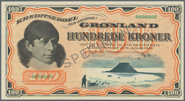 01652 Greenland / Grönland: 100 Kroner 1953 SPECIMEN, P.21as, Tiny Creases In The Paper, Otherwise Perfect - Grönland