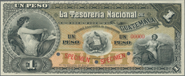 01655 Guatemala: 1 Peso ND(1881) SPECIMEN P. A4s. This Note Is A Real Beauty With Its Classic Design And V - Guatemala