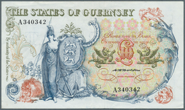 01666 Guernsey: 10 Pounds ND(1969-75) P. 47, More Seldom Seen Issue In Nice Condition, Center Fold And Lig - Altri & Non Classificati