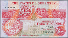 01667 Guernsey: 20 Pounds ND(1980-89) P. 51a With Low Serial Number A000641 In Condition UNC. - Sonstige & Ohne Zuordnung