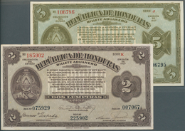 01672 Honduras: Republica De Honduras - Billete Aduanero Pair With 2 And 5 Lempiras L.1937, P.S167, S168 I - Honduras