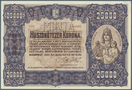 01691 Hungary / Ungarn: Penzügyminiszterium, 25.000 Korona 1922 MINTA (Specimen), P.69s, Tiny Dint At Uppe - Hungary
