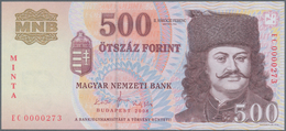 01712 Hungary / Ungarn: Pair Of The 500 Forint 2008 Specimen, P.196bs, Both With Red Overprint "MINTA" In - Hungary