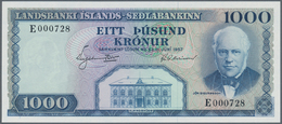 01722 Iceland / Island: 1000 Kronur 1957 P. 41a, Rare Condition For The Early Date Note: UNC. - Islande