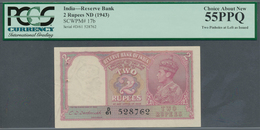 01743 India / Indien: 2 Rupees ND(1943), P.17b With Pinholes At Left As Usually, PCGS Graded 55 Choice Abo - India