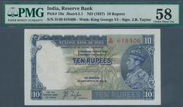 01746 India / Indien: 10 Rupees ND(1937) P. 19a In Condition: PMG Graded 58 Choice AUNC. - Indien