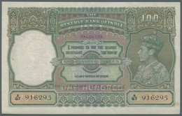 01748 India / Indien: 100 Rupees ND(1937-43), Place Of Issue CALCUTTA With Signature Deshmuk, P.20e In Exc - Inde