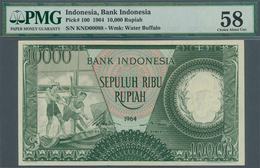 01780 Indonesia / Indonesien: 10.000 Rupiah 1964 P. 100 In Condition: PMG Graded 58 Choice AUNC. - Indonesia