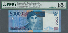 01781 Indonesia / Indonesien: 50.000 Rupiah 2005/07 P. 145b With Rare Serial Number GEB 7777777, Condition - Indonesien