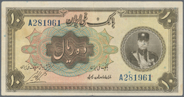 01788 Iran: Bank Melli Iran 10 Rials SH1311 (1932), P.19, Vertically Folded, Some Other Creases In The Pap - Iran