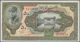 01794 Iran: Bank Melli Iran 50 Rials SH1313, P.27b, Repaired Part At Upper Left Corner, Some Folds And Lig - Iran