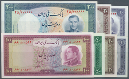 01804 Iran: Set Of 7 Notes Containing 10, 20, 50 And 100 Rials 1954 P. 64-67 And 10, 20, 200 Rials 1958 P. - Irán