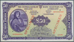 01815 Ireland / Irland: 50 Pounds Specimen P. 61s, 5 Cancellation Holes, Specimen Overprint And Zero Seria - Ierland