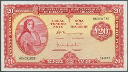 01816 Ireland / Irland: 20 Pounds 1976 P. 67c, Folds And Creases In Paper But No Holes Or Tears, Still Ori - Ierland