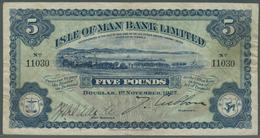 01820 Isle Of Man: 5 Pounds 1927, P.5 Bwith Several Handling Marks Like Folds, Lightly Yellowed Paper And - Autres & Non Classés