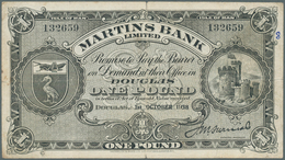 01825 Isle Of Man: 1 Pound 1938 P. 18b, Used With A Stronger Center Fold, Center Hole, 5mm Tear At Upper B - Other & Unclassified