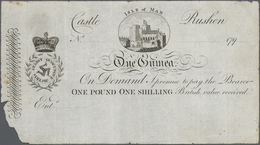 01835 Isle Of Man: Seldom Seen Note Of 1 Guinea 179x P. S111 Remainder, Unsigned, Folds In Paper, Missing - Otros & Sin Clasificación