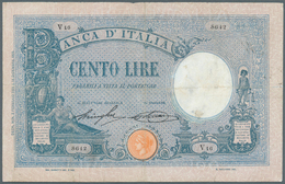 01854 Italy / Italien: 100 Lire 1926 P. 49, Used With Several Folds, 1 Restored Pinhole At Lower Right, Pr - Otros & Sin Clasificación