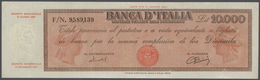 01867 Italy / Italien: 10.000 Lire 1950 P. 87b, Only Light Folds Visible, Pressed, A Minor Repaired Tear A - Otros & Sin Clasificación