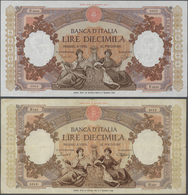 01870 Italy / Italien: Set Of 2 Notes 10.000 Lire 1951 And 1962 P. 89b, 89d, One In Condition F And One In - Otros & Sin Clasificación