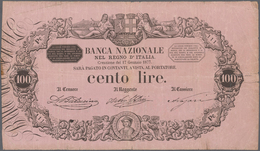 01875 Italy / Italien: 100 Lire 1877 P. S742, Used With Folds, Center Hole, One Repaired 2cm Tear At Right - Sonstige & Ohne Zuordnung