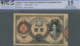 01888 Japan: 1 Yen ND(1881) P. 17, Condition: PCGS Graded 15 Choice Fine. - Japón