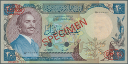 01907 Jordan / Jordanien: 20 Dinars 1977 (1991) Specimen P. 22s. This Highly Rare Specimen Banknote Has Ov - Giordania
