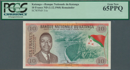 01910 Katanga: Banque Nationale Du Katanga 10 Francs Katangais ND(1960) Remainder Without Date And Serial, - Andere - Afrika