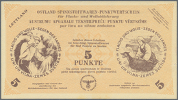 01924 Latvia / Lettland: Ostland Spinnstoffwaren-Punktwertschein 1 And 5 Punkte ND(1939-45), P.NL Without - Lettonie