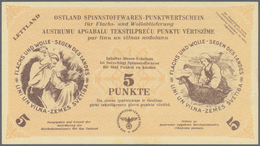 01924 Latvia / Lettland: Ostland Spinnstoffwaren-Punktwertschein 1 And 5 Punkte ND(1939-45), P.NL Without - Letonia