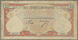 01927 Lebanon / Libanon: Banque De Syrie Et Du Liban 10 Livres 1950, P.50a, Small Border Tears With Lightl - Liban