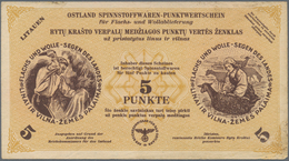 01933 Lithuania / Litauen: Ostland Spinnstoffwaren-Punktwertschein 5 Punkte ND(1939-45), P.NL With Waterma - Litauen