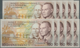 01935 Luxembourg: Set Of 10 CONSECUTIVE Notes Of 100 Francs 1981 P. 14a, All In Condition: UNC. (10 Pcs Co - Luxemburgo