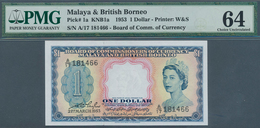 01967 Malaya & British Borneo: 1 Dollar 1953 P. 1a, Condition: PMG Graded 64 Choice UNC. - Malaysie