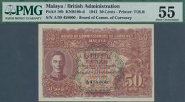 01979 Malaya: 50 Cents 1941 P. 10b In Condition: PMG Graded 55 AUNC. - Malasia