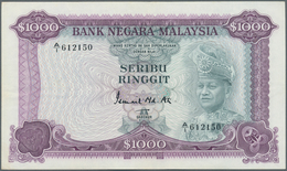 01992 Malaysia: Rare Note Of 1000 Ringgit ND P. 18, Very Very Light Hand Hard To See Center Bend, Light Ha - Malaysie