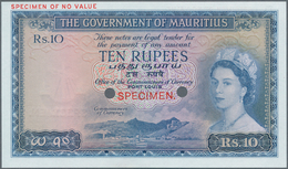 02021 Mauritius:  Government Of Mauritius 10 Rupees ND(1954) Color Trial Specimen In Blue Instead Of Red C - Mauritius