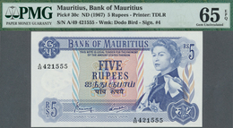 02022 Mauritius: 5 Rupees ND(1967) P. 30c In Condition: PMG Graded 65 GEM UNC EPQ. - Mauritius