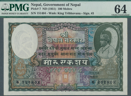 02047 Nepal: 100 Mohru ND(1951) P. 7 In Condition: PMG Graded 64 Choice UNC. - Népal